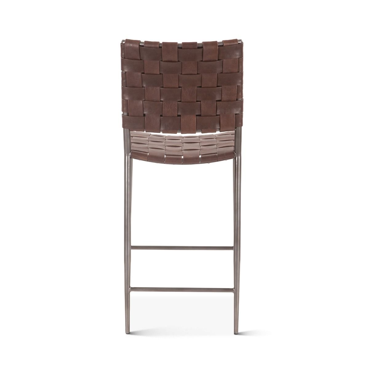 Copenhagen 17" Counter Chair in Chocolate Leather and Iron from Home Trends & Design - Luna Furniture