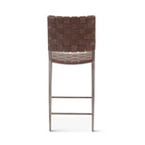 Copenhagen 17" Counter Chair in Chocolate Leather and Iron from Home Trends & Design - Luna Furniture