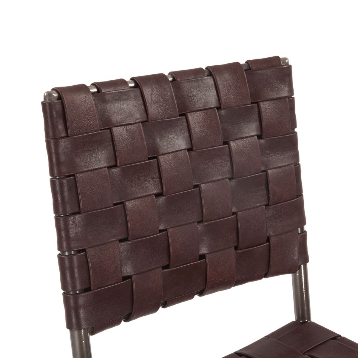 Copenhagen 17" Counter Chair in Chocolate Leather and Iron from Home Trends & Design - Luna Furniture
