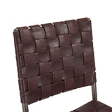 Copenhagen 17" Counter Chair in Chocolate Leather and Iron from Home Trends & Design - Luna Furniture