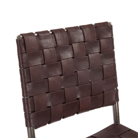 Copenhagen 17" Counter Chair in Chocolate Leather and Iron from Home Trends & Design - Luna Furniture