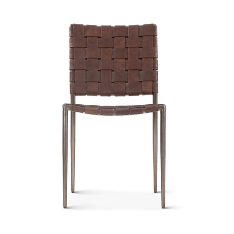 Copenhagen 18" Dining Chair in Tobacco Buffalo Leather with Iron, Set of 2 from Home Trends & Design - Luna Furniture