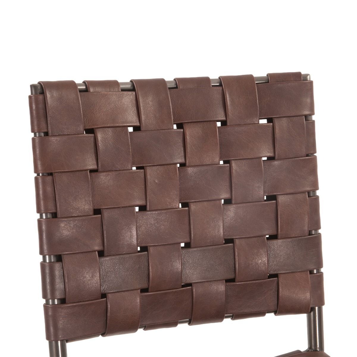 Copenhagen 18" Dining Chair in Tobacco Buffalo Leather with Iron, Set of 2 from Home Trends & Design - Luna Furniture