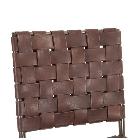 Copenhagen 18" Dining Chair in Tobacco Buffalo Leather with Iron, Set of 2 from Home Trends & Design - Luna Furniture