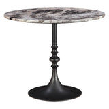 Dauphine 36" Round Bistro Table in Patagonia Marble with Black Base from Home Trends & Design - Luna Furniture