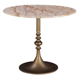 Dauphine 36" Bistro Table in Retro Impulse Marble and Antique Gold Base from Home Trends & Design - Luna Furniture