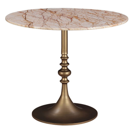 Dauphine 36" Bistro Table in Retro Impulse Marble and Antique Gold Base from Home Trends & Design - Luna Furniture