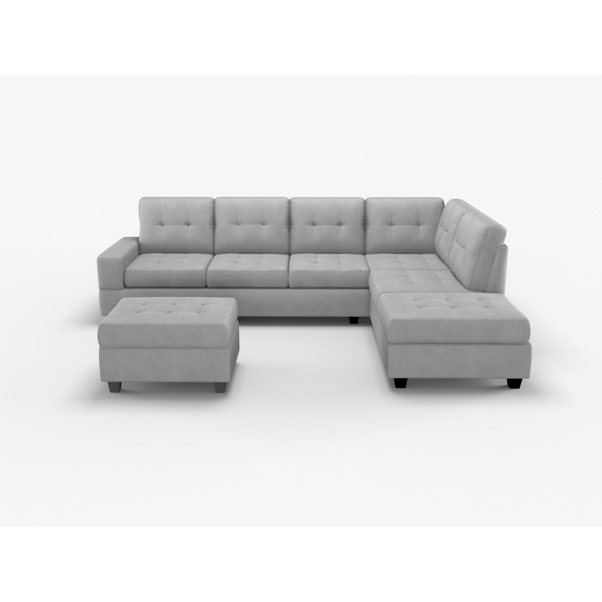 Maston Light Gray Ottoman from Homelegance - Luna Furniture
