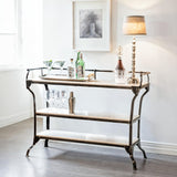 Downey 50" Console Table with White Marble and Black Metal Base from Home Trends & Design - Luna Furniture