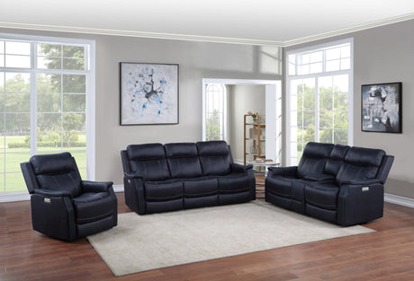 Valencia Ocean Blue Dual Power Reclining Sofa from Steve Silver - Luna Furniture