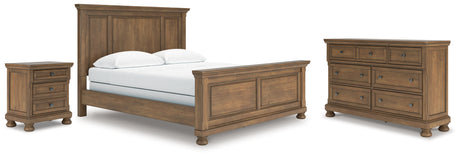 Feddinger California King Panel Bed with Dresser and Nightstand in Medium Brown from Ashley - Luna Furniture