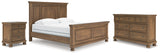 Feddinger King Panel Bed with Dresser and Nightstand in Medium Brown from Ashley - Luna Furniture