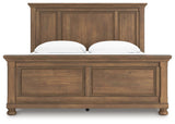 Feddinger King Panel Bed with Mirrored Dresser and Nightstand in Medium Brown from Ashley - Luna Furniture