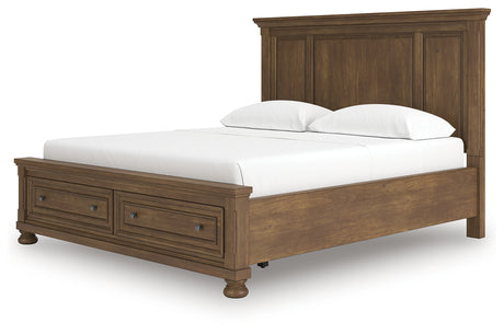 Feddinger Medium Brown California King Panel Storage Bed from Ashley - Luna Furniture