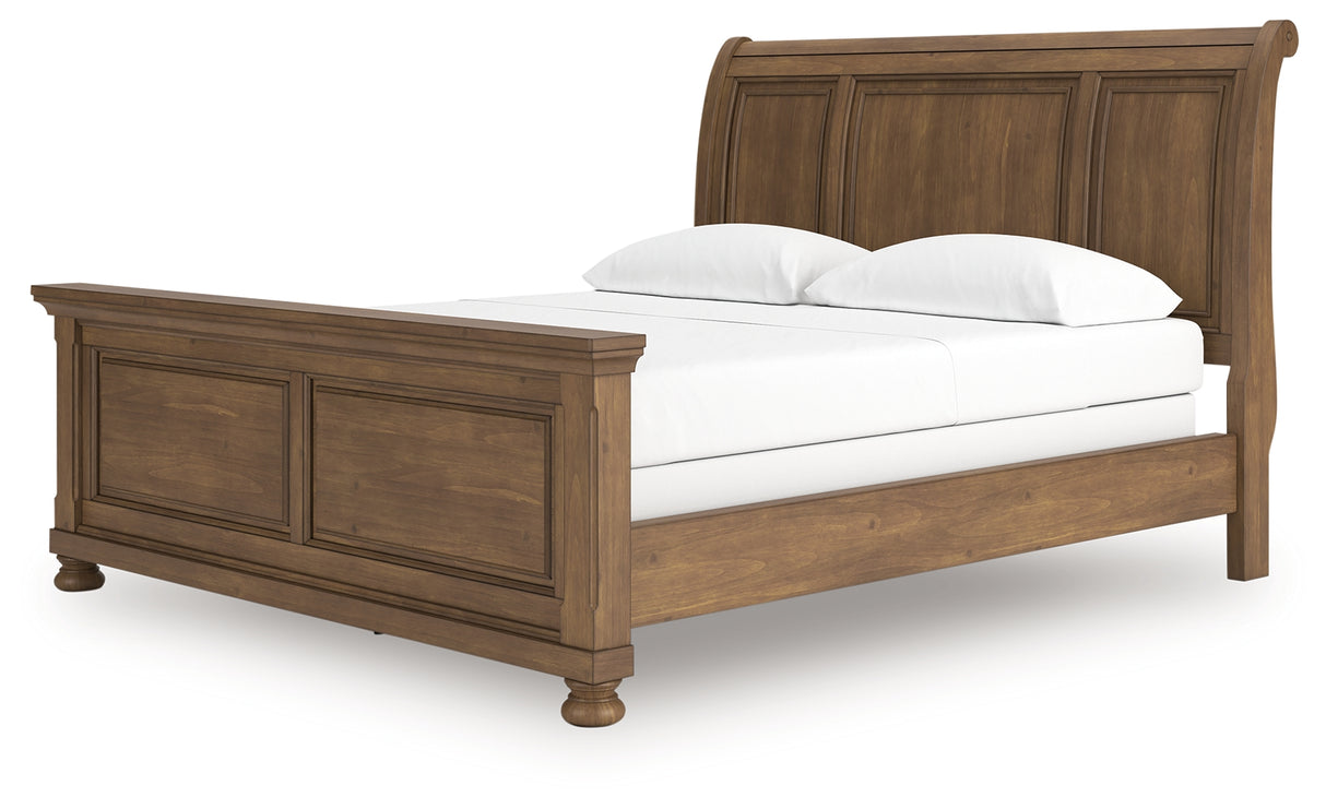 Feddinger Medium Brown California King Sleigh Bed from Ashley - Luna Furniture