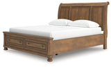 Feddinger Medium Brown California King Storage Sleigh Bed from Ashley - Luna Furniture