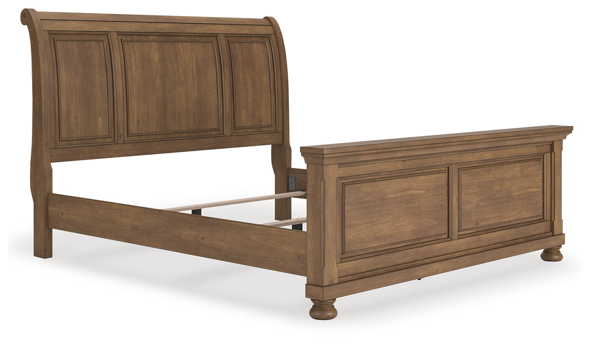 Feddinger Medium Brown King Sleigh Bed from Ashley - Luna Furniture
