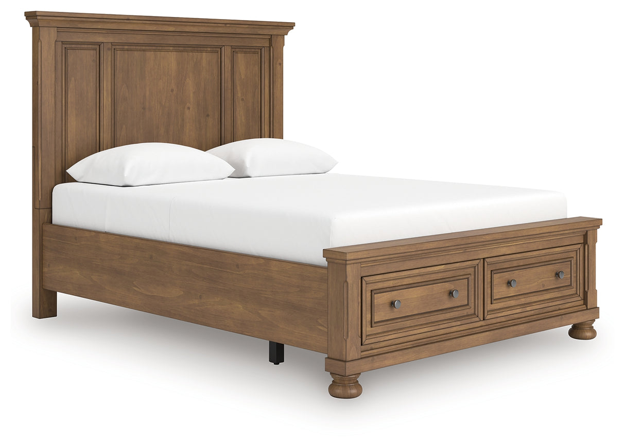 Feddinger Medium Brown Queen Panel Storage Bed from Ashley - Luna Furniture