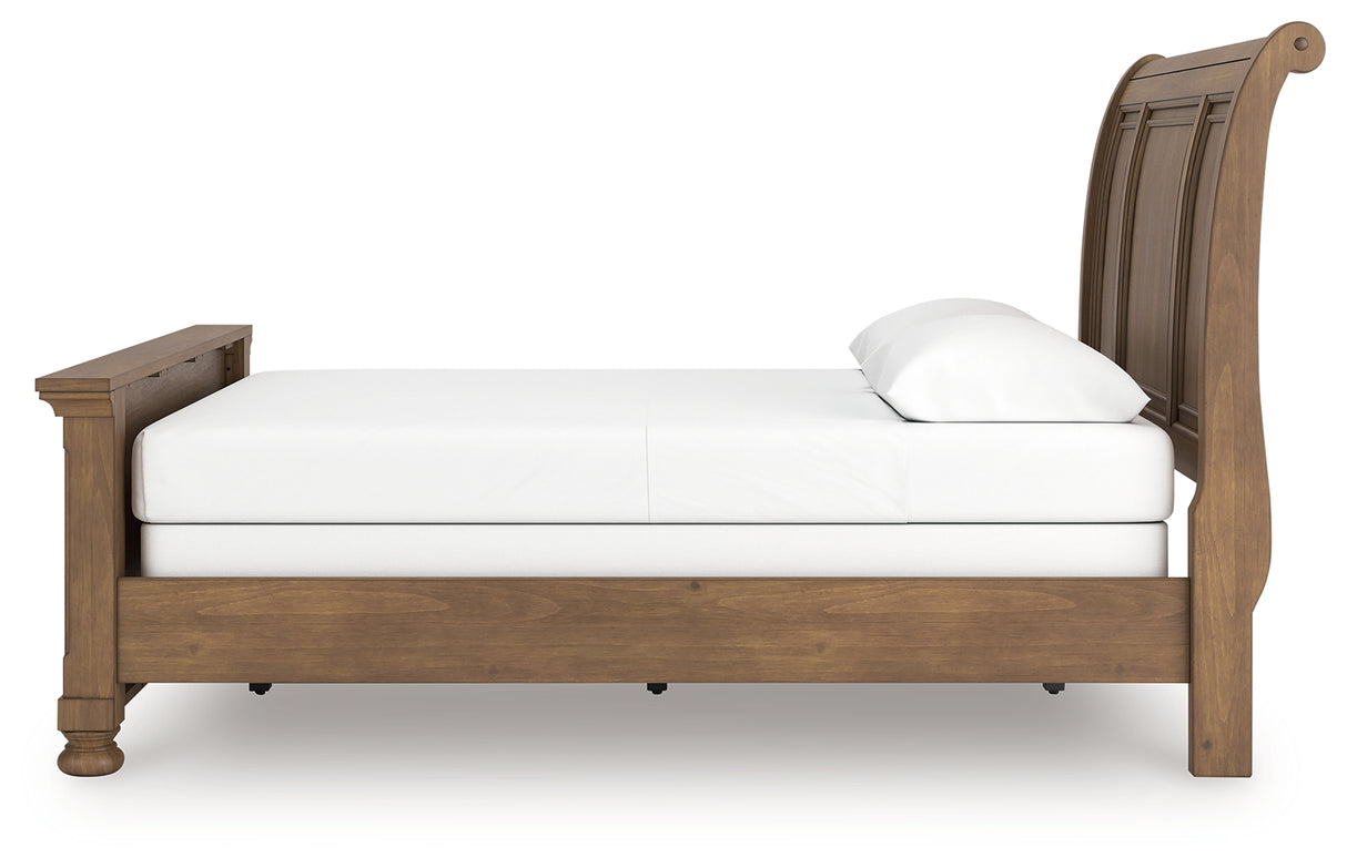 Feddinger Medium Brown Queen Sleigh Bed from Ashley - Luna Furniture