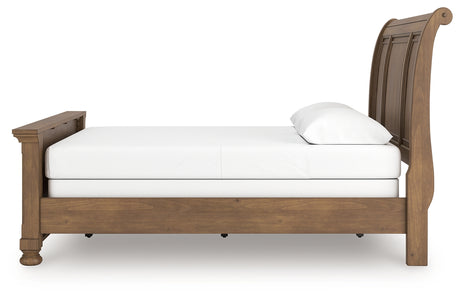 Feddinger Medium Brown Queen Sleigh Bed from Ashley - Luna Furniture