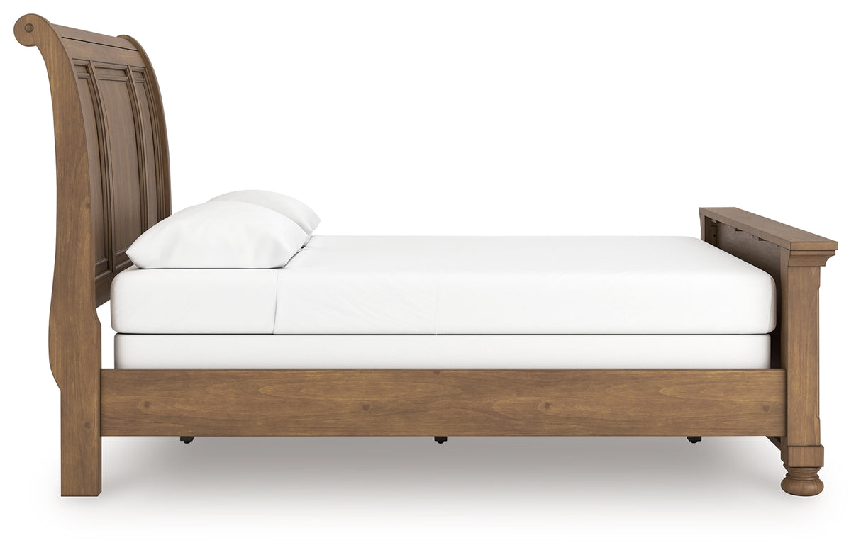 Feddinger Medium Brown Queen Sleigh Bed from Ashley - Luna Furniture