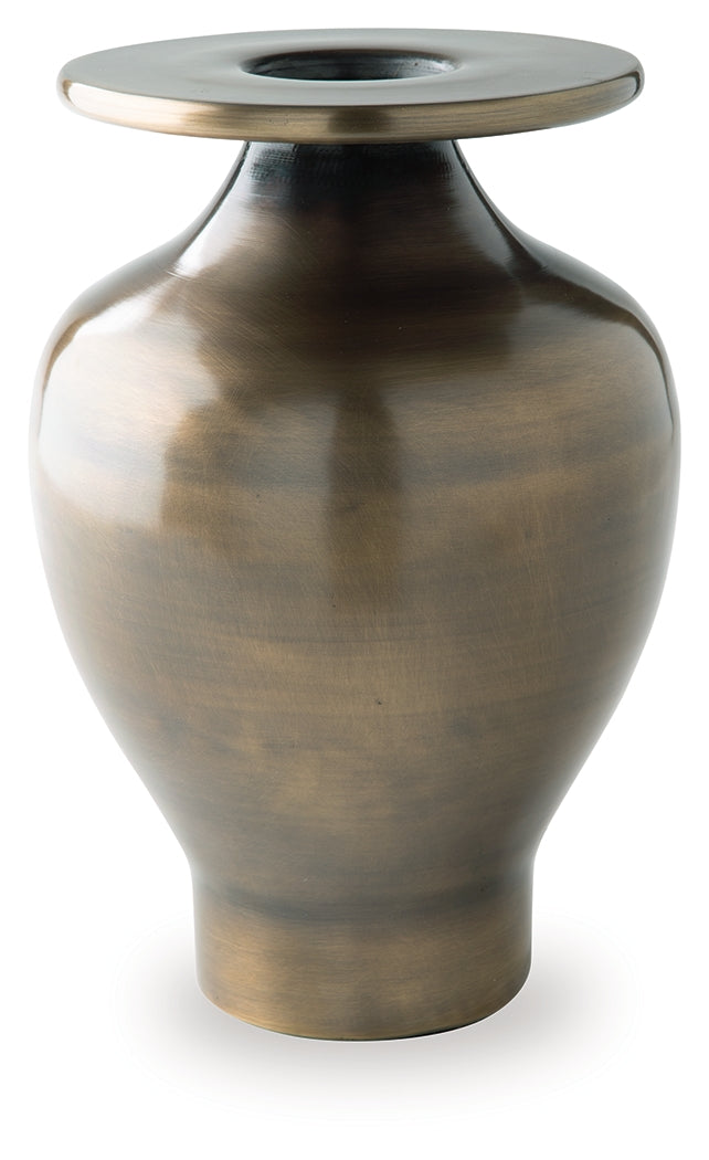 Fedorleigh Antique Brass Finish Vase from Ashley - Luna Furniture