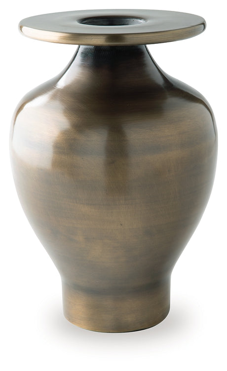Fedorleigh Antique Brass Finish Vase from Ashley Furniture - Luna Furniture