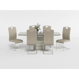 Glissand Chrome Metal/Gray Extendable Dining Table