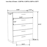 Felicity 5-piece Full Bedroom Set White High Gloss from Coaster - Luna Furniture