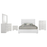 Felicity 5-piece Queen Bedroom Set White High Gloss from Coaster - Luna Furniture