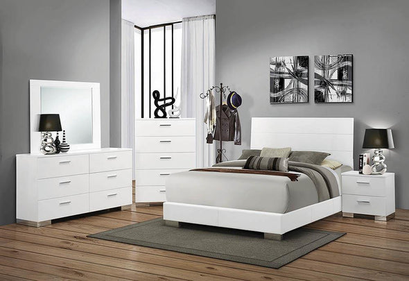 Felicity Glossy White Panel Bedroom Set