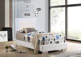 Felicity Glossy White Youth Bedroom Set with LED Lighting from Coaster - Luna Furniture