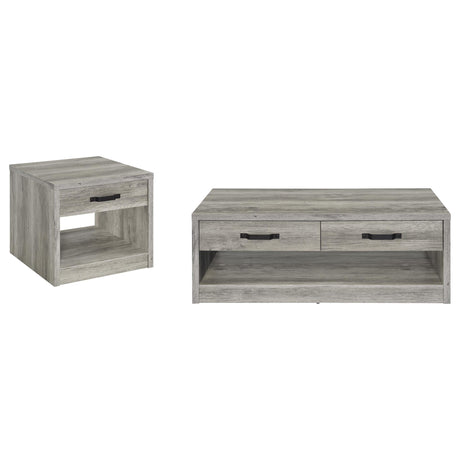 Felix Gray Driftwood 2-Piece Coffee and End Table Set from Coaster - Luna Furniture