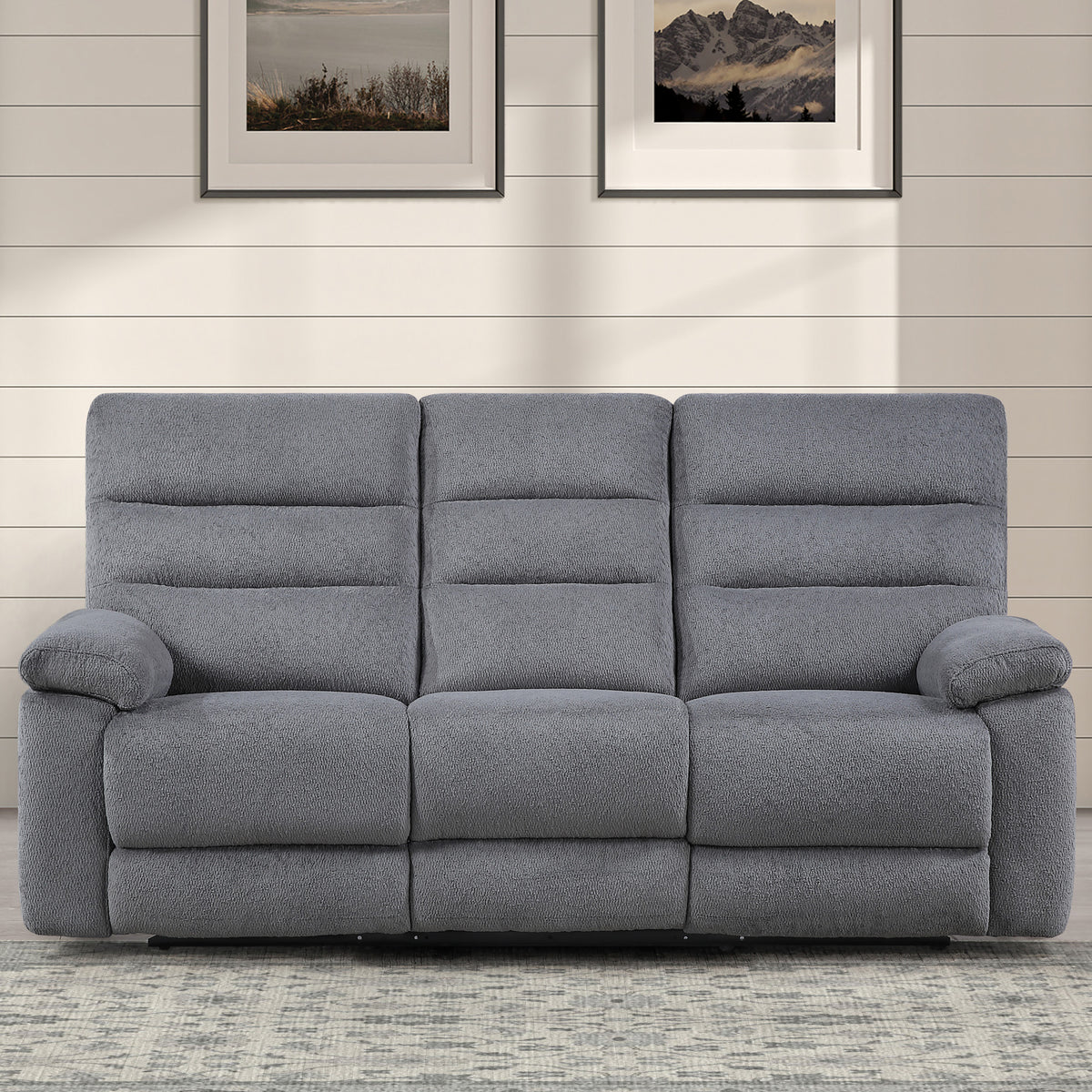 Cozy Gray Manual Recliner Sofa from Steve Silver - Luna Furniture