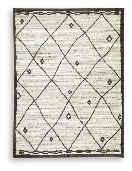 Fenriston Cream/Black Large Rug from Ashley - Luna Furniture