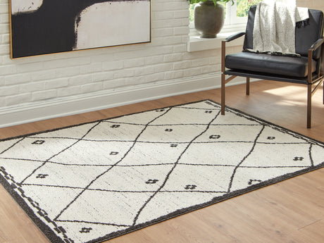 Fenriston Cream/Black Medium Rug from Ashley Furniture - Luna Furniture