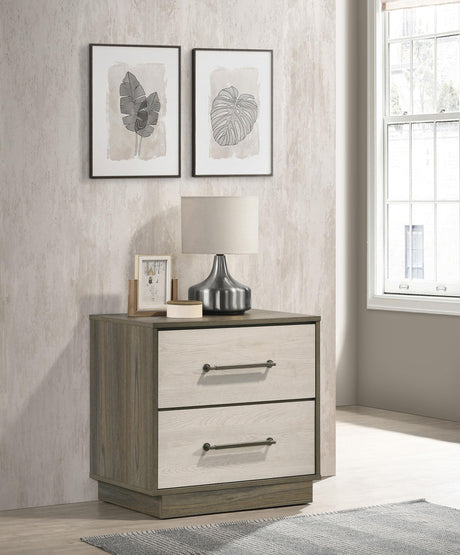 Fenwick Gray Oak 2-Drawer Nightstand from Coaster - Luna Furniture