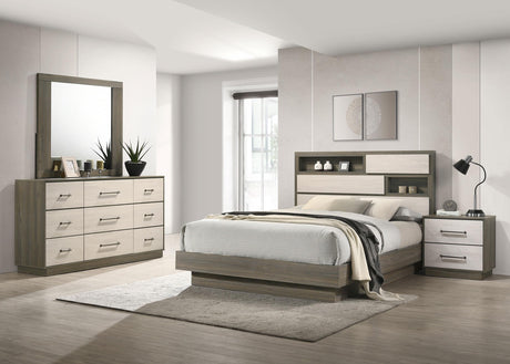 Fenwick Gray Oak 4-Piece Queen Bedroom Set from Coaster - Luna Furniture