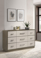Fenwick Gray Oak 9-Drawer Dresser from Coaster - Luna Furniture