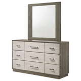 Fenwick Gray Oak 9-Drawer Dresser with Mirror from Coaster - Luna Furniture