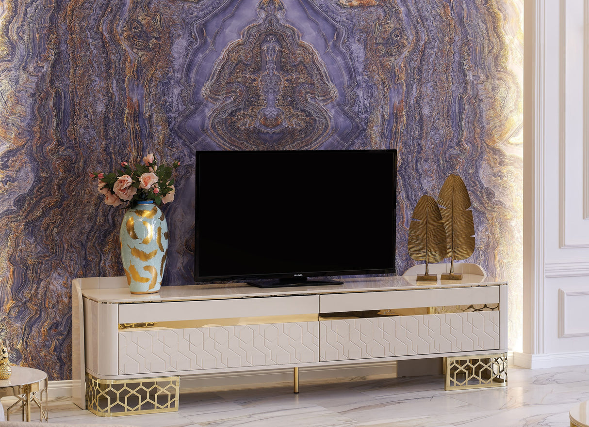 Ferani Ivory Living Room Set from Luna Luxury - Luna Furniture