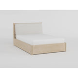 Matteo Light Oak Eastern King Platform Bed with Footboard Storage from Homelegance - Luna Furniture