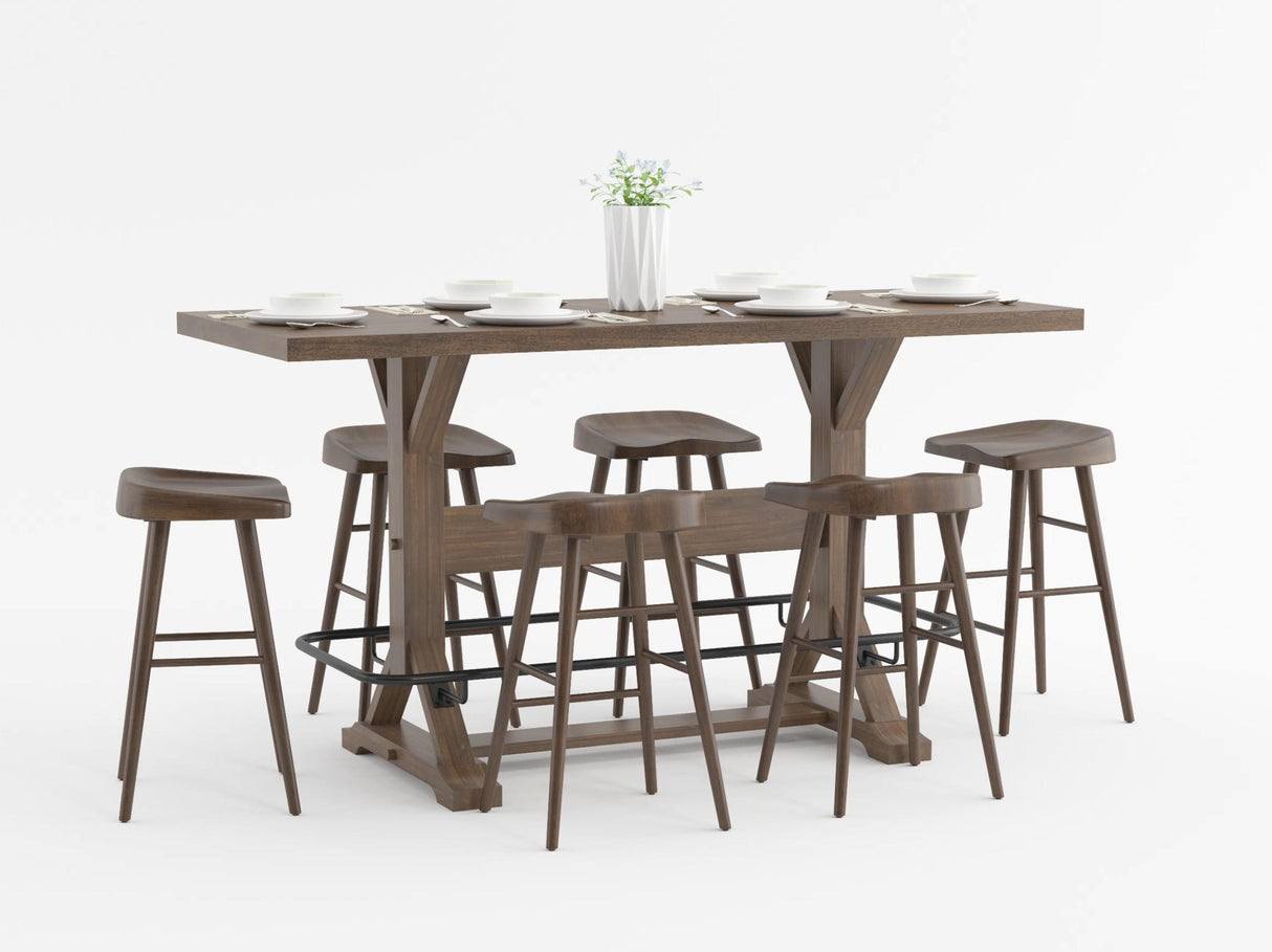 Oliver Brown Pub Height Stool, Set of 2 from Homelegance - Luna Furniture