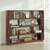 Henderson 67" Wide Bookshelf in Pecan Brown Sandblasted from Home Trends & Design - Luna Furniture