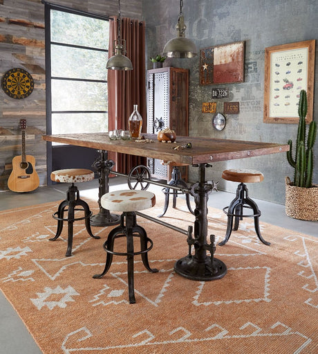 Wellington 13" Adjustable Stool in Brown Hair on Hide from Home Trends & Design - Luna Furniture