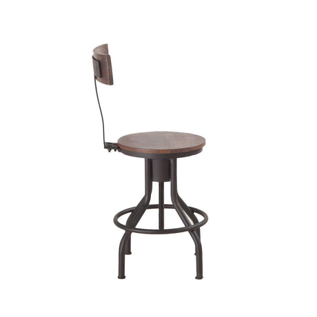 Industrial Modern 15" Adjustable Stool in Walnut, Set of 2 from Home Trends & Design - Luna Furniture