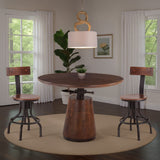 Industrial Modern 40" Round Adjustable Table in Walnut from Home Trends & Design - Luna Furniture
