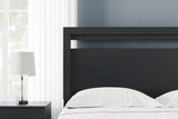 Finch Queen Panel Headboard with Dresser and 2 Nightstands in Black from Ashley - Luna Furniture
