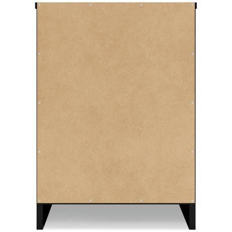 Finch Queen Panel Headboard with Dresser, Chest and 2 Nightstands in Black from Ashley - Luna Furniture