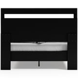 Finch Queen Panel Headboard with Dresser, Chest and 2 Nightstands in Black from Ashley - Luna Furniture
